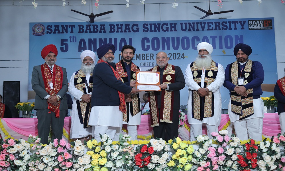 ਸੰਤ ਬਾਬਾ ਭਾਗ ਸਿੰਘ ਯੂਨੀਵਰਸਿਟੀ ਖਿਆਲਾ,ਜਲੰਧਰ ‘ਚ 5th Annual Convocation 2024 ...